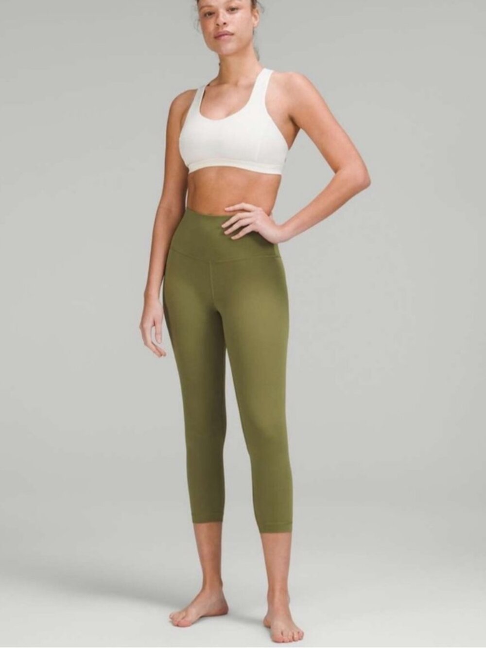 Lululemon Athletica Align High-Rise Crop 23” in Bronze Green size 14
